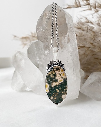 Jesień w głębinach - srebrny wisior z jaspisem, Marisella