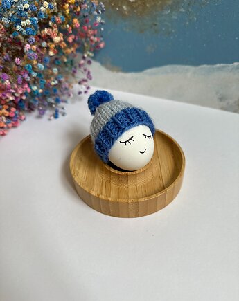 Czapeczka z pomponem  na jajka wielkanocne  - 1 szt., Kocie Motki