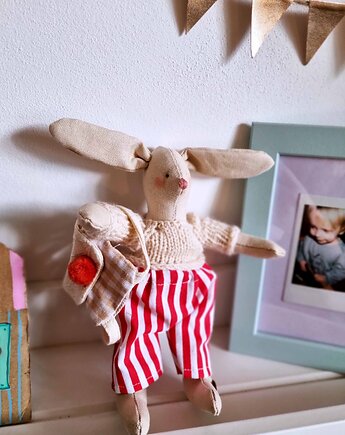 Mała przytulanka w sweterku z akcesoriami., peppo