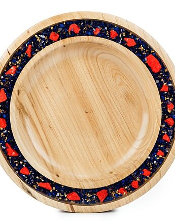 Dekoracyjny drewniany talerz ze smoczym ogniem, Fairytalewood