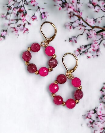 Kolekcja WIANKI : urocze kolczyki : fuchsia, kaktusia
