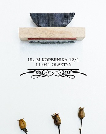 Personalizowany drewniany stempel z adresem, MOOD for WOOD