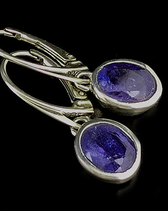 Kolczyki srebrne Barocco-  okazałe tanzanity, Pracownia Neores