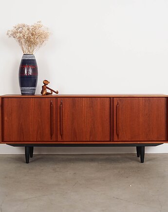 Sideboard tekowy, duński design, lata 60, produkcja: Dania, Przetwory design