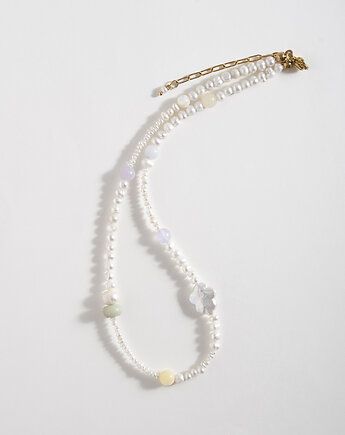 Naszyjnik z pereł naturalnych i kamieni, ech studio