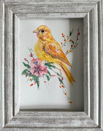 Ręcznie malowany obrazek "Słowik na gałęzi", ReinerArt