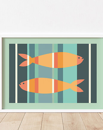 Plakat abstrakcyjny z rybkami, Dekorando