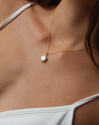 Naszyjnik z perłą naturalną srebro 925 pozłacane, Coccola JEWELLERY