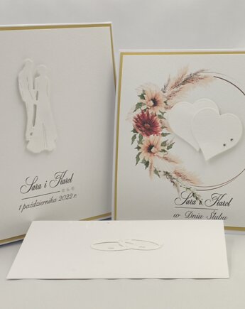 Kartka ślubna z pudełkiem i kopertą W62, Anna Art and Crafts