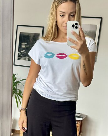 T-shirt white  LIPS color, RUUDE