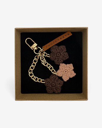 Brelok Trzy Kwiatki - Czekolada i Czerń, Frozen Keys