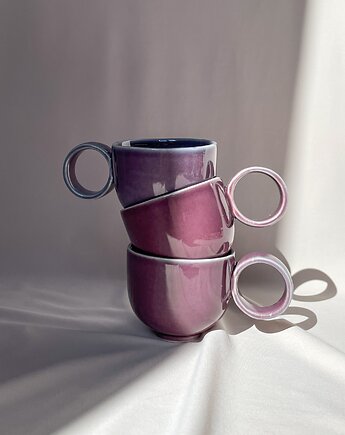 Filiżanka espresso 60ml [fioletowa] retro vintage, FORMY PROSTE
