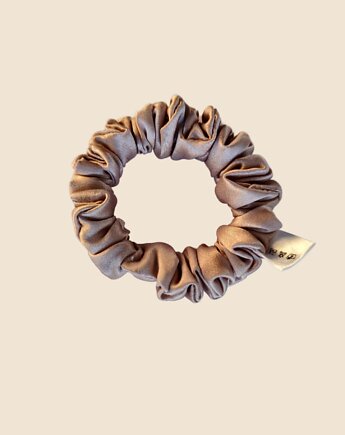 Gumka jedwabna, scrunchie, gumka do włosów, gumka satynowa perłowy blond MINI, Capillum