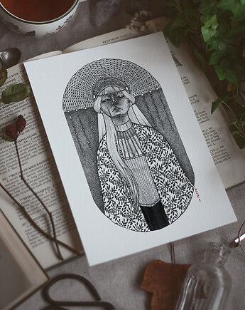 Wiklinowa Wiedźma pocztówka/miniprint A6, zazula