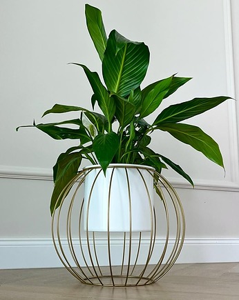 Kwietnik metalowy loft design Ball GOLD śr. 35cm, Metalovestudio