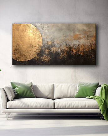 Abstrakcyjny księżyc - Obraz na płótnie - Druk, Blejtrama, Loft #5, Black Sapphire Art