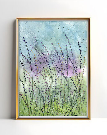 Oryginalna akwarela. Kolorowa łąka  A4, Malgorzata Domanska