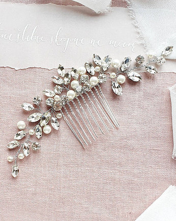 Kryształowy grzebień ślubny z perłami, PiLLow Design
