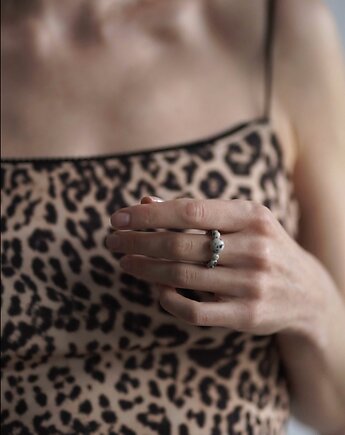 Pierścionek z jaspisu dalmatyńskiego -, ZY.JEWELLERY