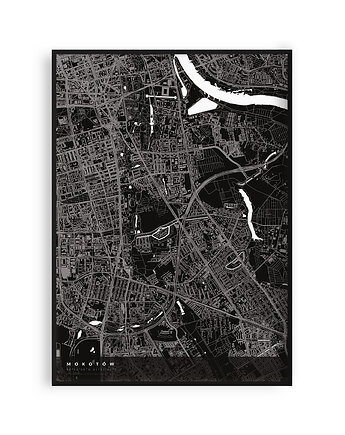 Plakat Mokotów - mapa dzielnicy Warszawy, PLAKATY GEOMETRYCZNE