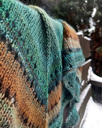 Z petrolem / chusta z jedwabiem, agat handmade