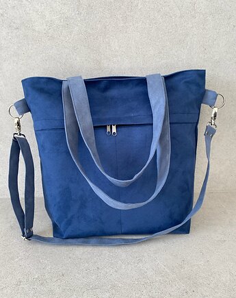 Torba na ramię - kobalt, szaroniebieski, PRACOWNIA 166