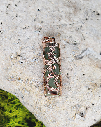 Stalowy wisiorek z awenturynem / feniks, ptak, Spirit Of Copper