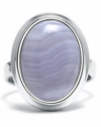 Stone - Srebrny pierścionek z agatem koronkowym, Kuźnia Srebra
