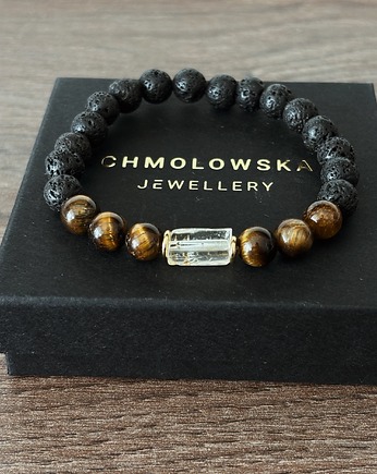 Bransoletka męska Tygrysie oko i Cytryn