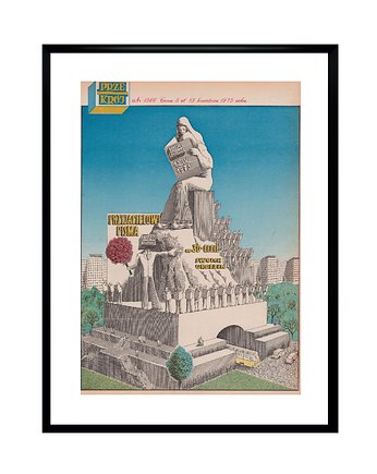 Oprawiona okładka czasopisma Przekrój z 1975 r, proj. Daniel Mróz, RiskyWalls