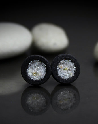 MINI BALTIC 6mm /stal chirurgiczna/kolczyki porcelanowe UNIKAT, Magda Łysiak