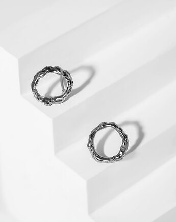 Kolczyki srebrne oksydowane z kolekcji "Twigs", LE JEWELRY