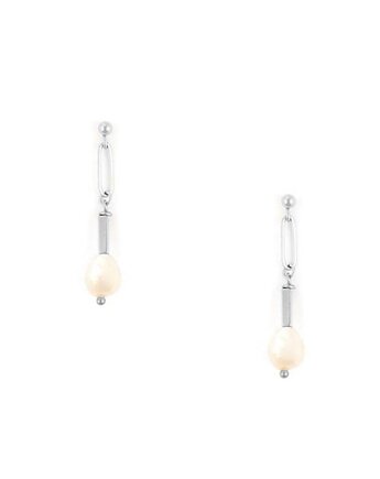 Kolczyki sztyfty Perła i Hematyt Srebrna stal szlachetna, Kulka Bransoletki