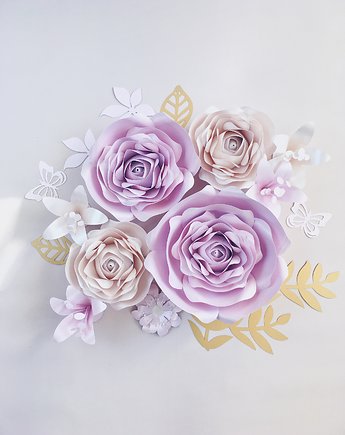 Duże kwiaty na ścianę - róże 3D dekoracja do wnętrza glamour, So cute So lovely