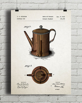 Plakat Dzbanek do kawy - patent, minimalmill