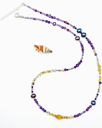 Naszyjnik z ametystem i cytrynem ombre, Studio Gazela