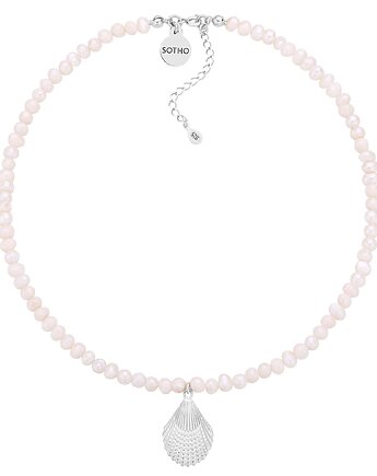 Naszyjnik z pereł naturalnych ze srebrną muszlą, SOTHO