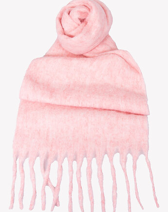 Ciepły szalik damski różowy z frędzlami 40x190 cm, ALLORA BE UNIQUE