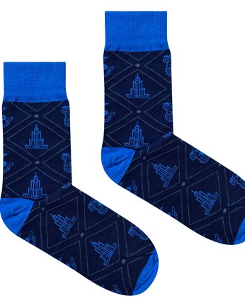 Skarpetki Warszawski Pattern Ciemne, OSOBY - Prezent dla Chłopaka