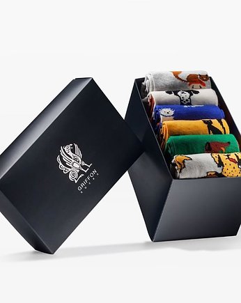 Zestaw Kolorowych Skarpet - Dogcats Box - 6 Par, Prezent Socks