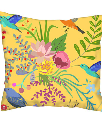 Poduszka full print, kwiaty i ptaki, Love Life and Forest