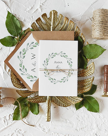 12 zaproszeń ślubnych "Greenery", Papiernik