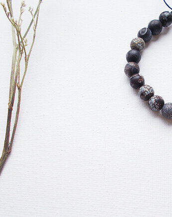 Agat trawiony niebieski Bransoletka, galeria nuit