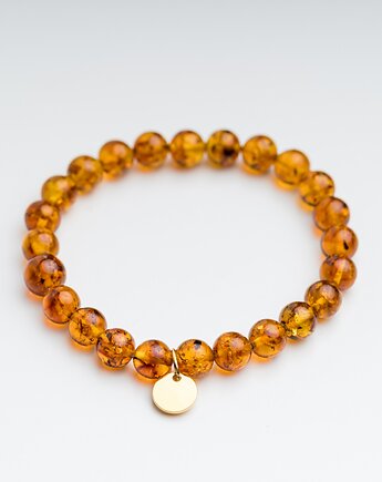 Bransoletka personalizowana bursztyn koniakowy, AmberMal