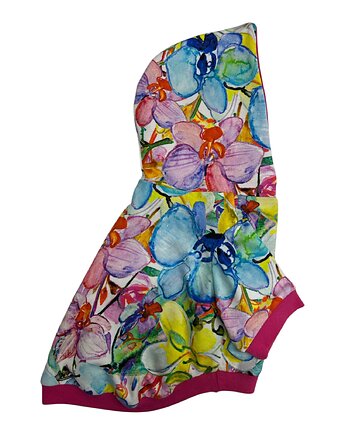 Bluza dla psa z kapturem kwiaty rozmiar M, Psia szafa