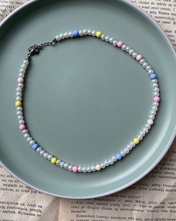 Naszyjnik szklane perły koraliki akrylowe, Panji Handmade