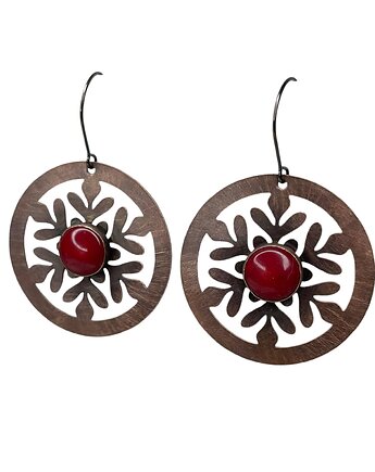 Kolczyki śnieżynki z koralem, Artseko