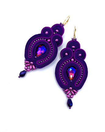 Kolczyki sutasz fioletowe Verra wiszące z kryształkami, Katrina Rossa