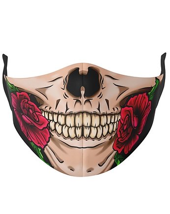 Maseczka 3-warstwowa wielorazowa CZASZKA RÓŻE, dirrtytown clothing