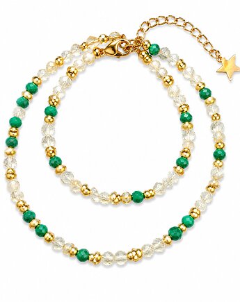 Choker cytryn malachit, NESSING handmade